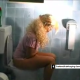 Marie Anabel has some wet farts and poops a little while sitting on a toilet. Over 5 minutes.